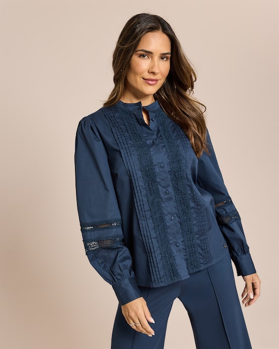 Produktabbildung für Bluse mit Spitzendetails