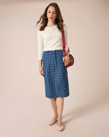 Produktabbildung für Jeansrock mit hellen Details