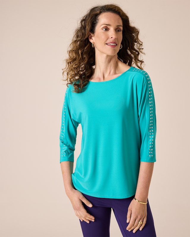 Shirt mit U-Boot Ausschnitt