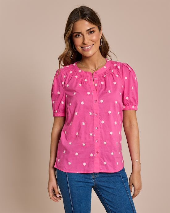 Produktabbildung für Bluse mit gestickten Blumen