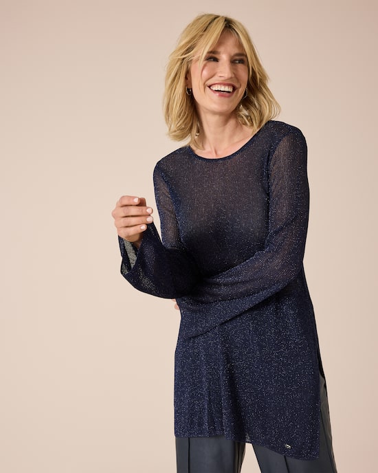 Produktabbildung für Strickshirt mit Metallgarn