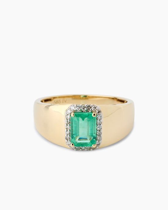 Produktabbildung für Ring mit Smaragd und Diamant