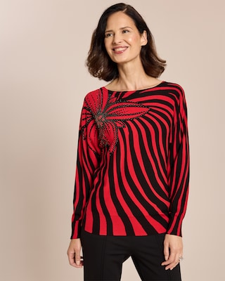 Produktabbildung 1 für Pullover mit Strahlen-Blumen-Druck
