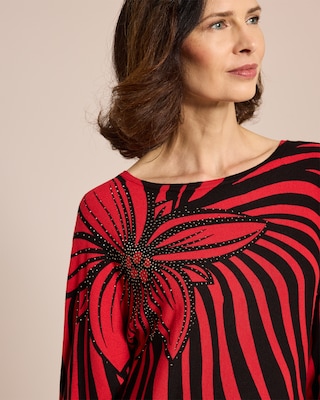 Produktabbildung 5 für Pullover mit Strahlen-Blumen-Druck