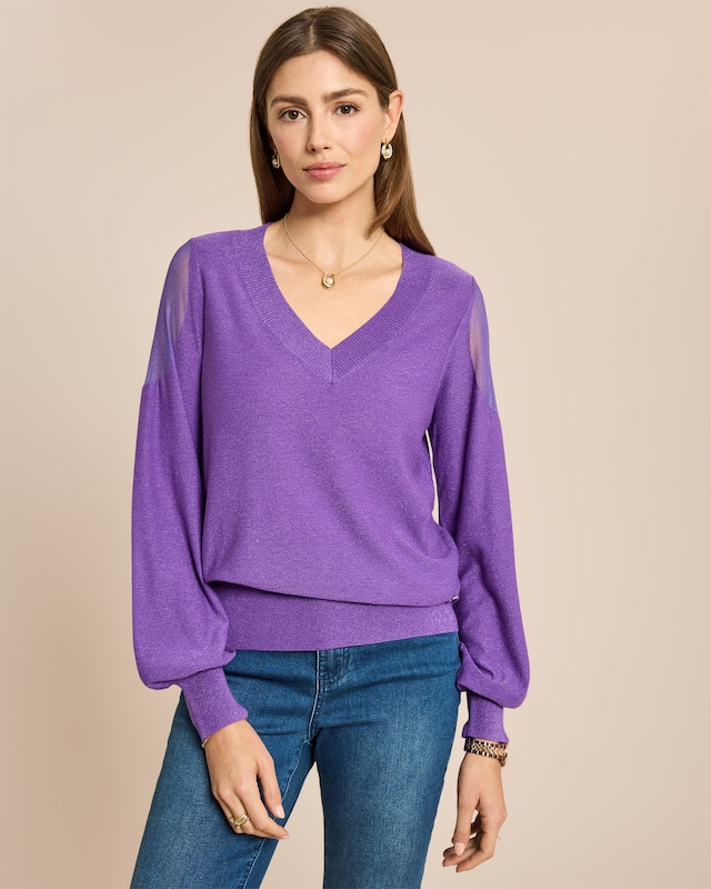 Pullover mit Glitzergarn