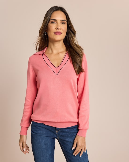 Produktabbildung für Pullover mit Polokragen