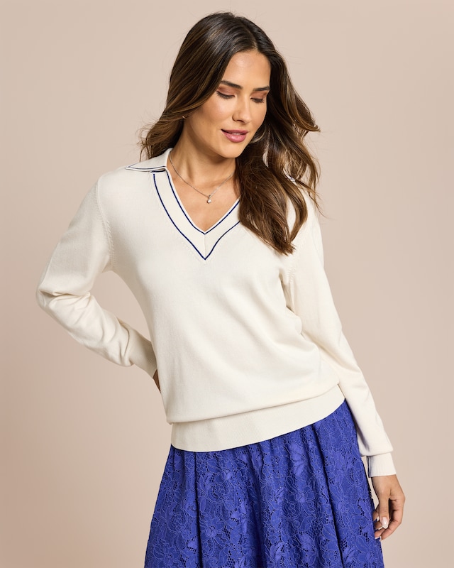 Pullover mit Polokragen