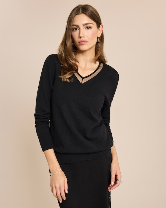 Produktabbildung für Pullover mit Mesheinsatz