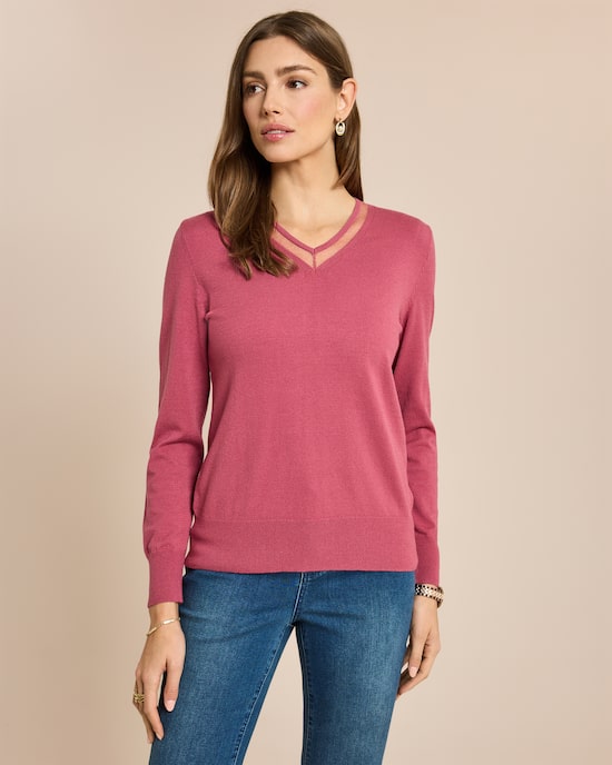 Produktabbildung für Pullover mit Mesheinsatz