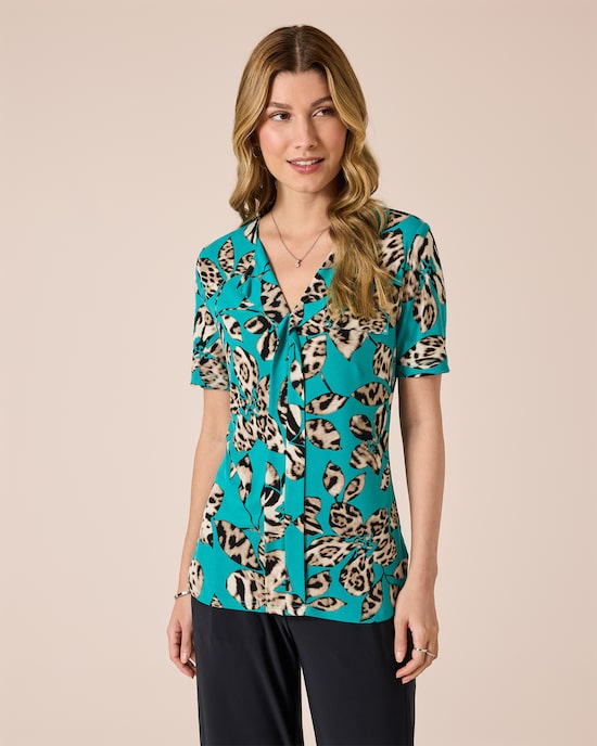 Produktabbildung für Shirt mit Blumen-Animaldruck