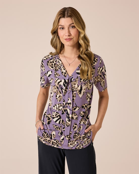 Produktabbildung für Shirt mit Blumen-Animaldruck