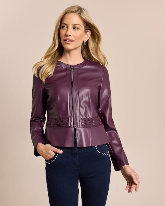 Produktabbildung für Jacke Lederimitat mit Schößchen