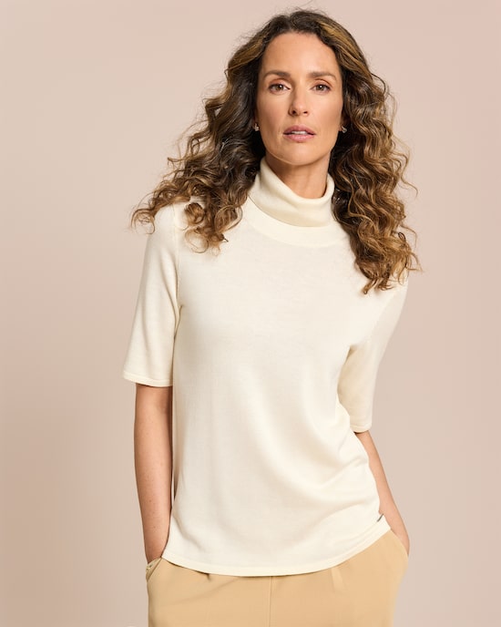 Produktabbildung für Rollkragenpullover kurzarm