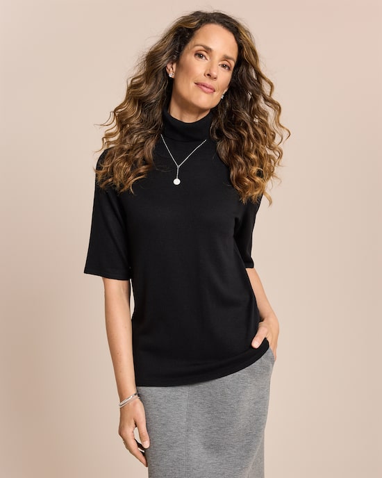 Produktabbildung für Rollkragenpullover kurzarm
