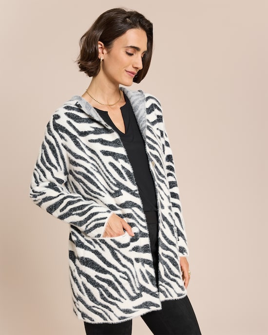 Produktabbildung für Long-Cardigan mit Animal-Jacquard