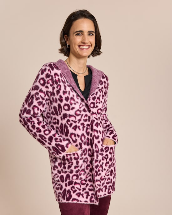 Produktabbildung für Long-Cardigan mit Animal-Jacquard