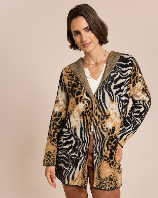 Produktabbildung für Long-Cardigan mit Animal-Jacquard