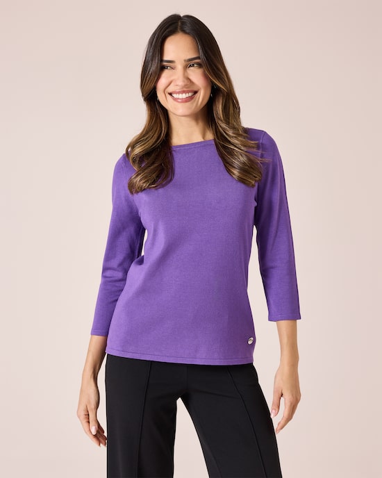 Produktabbildung für Pullover mit U-Bootausschnitt