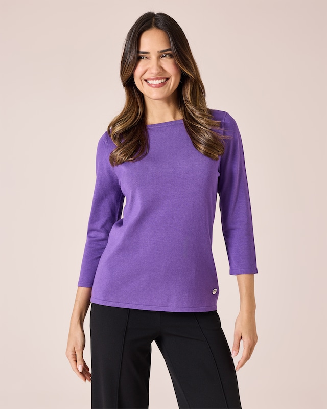 Pullover mit U-Bootausschnitt