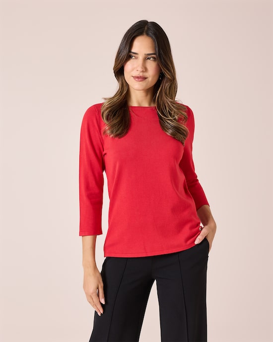 Produktabbildung für Pullover mit U-Bootausschnitt