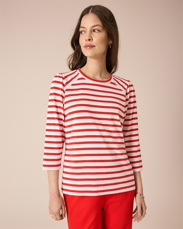 Shirt gestreift mit leichten Puffärmeln