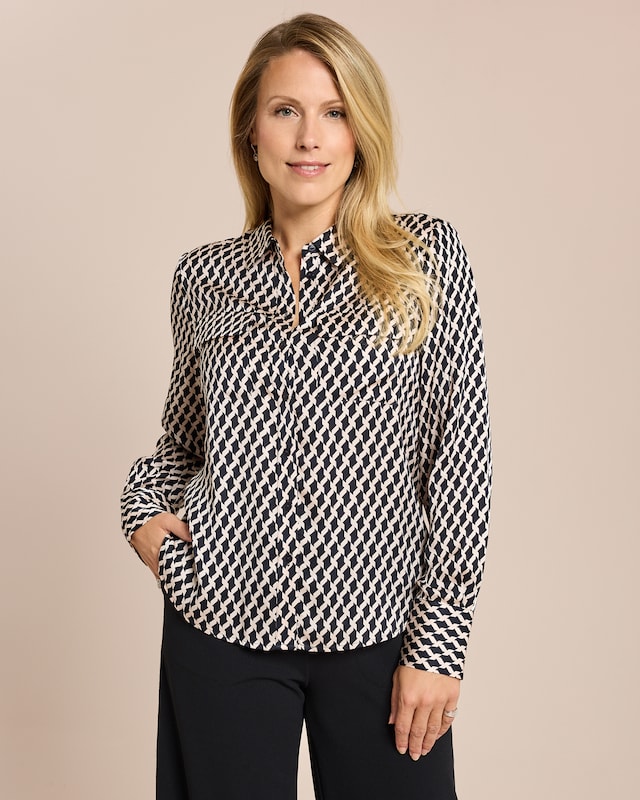 Viskose Bluse mit Taschen