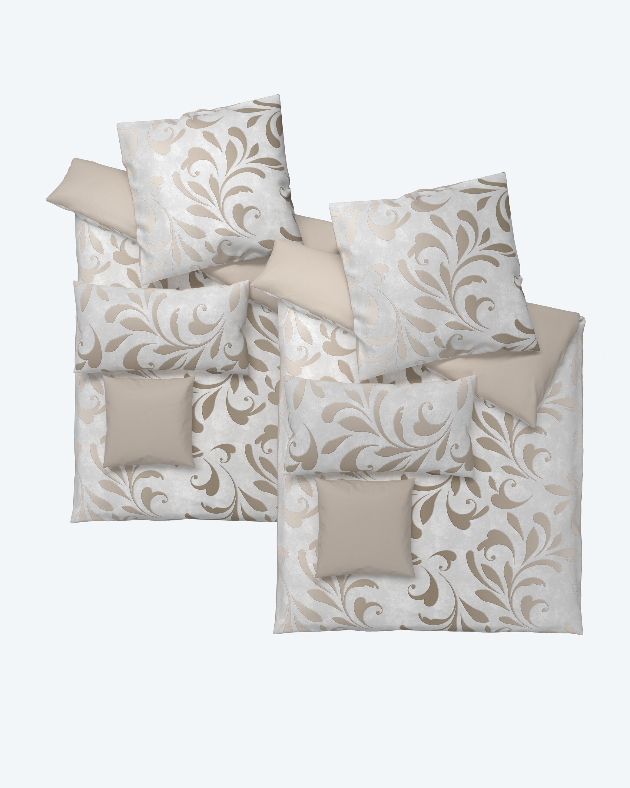 HANSEL HOME Bettwäsche-Set 4-teilig – 100% Mikrofaser, Für 180x200 Cm Bett, Inkl. Bettlaken, Spannbettlaken, 2 Kissenbezüge, Farbe Beige