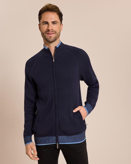 Produktabbildung für Strickjacke Rippe Kontrastdetails