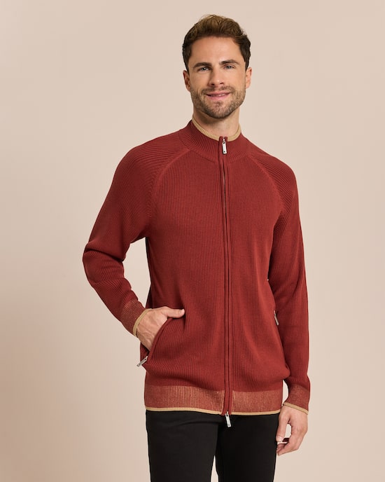 Produktabbildung für Strickjacke Rippe Kontrastdetails