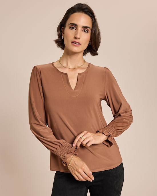 Produktabbildung für Blusenshirt mit Tunika-Ausschnitt