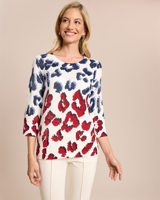 Produktabbildung für Baumwoll-Pullover mit Animal-Druck