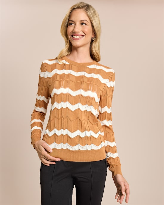 Produktabbildung für Feinstrick-Pullover Ajour-Muster