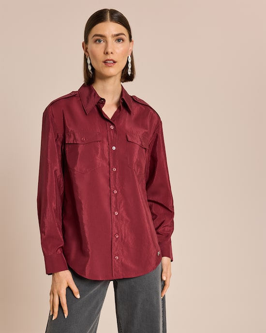 Produktabbildung für Weite Satin-Hemdbluse