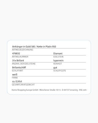 Produktabbildung 5 für Zopfkette + Brillantanhänger 0,36 ct