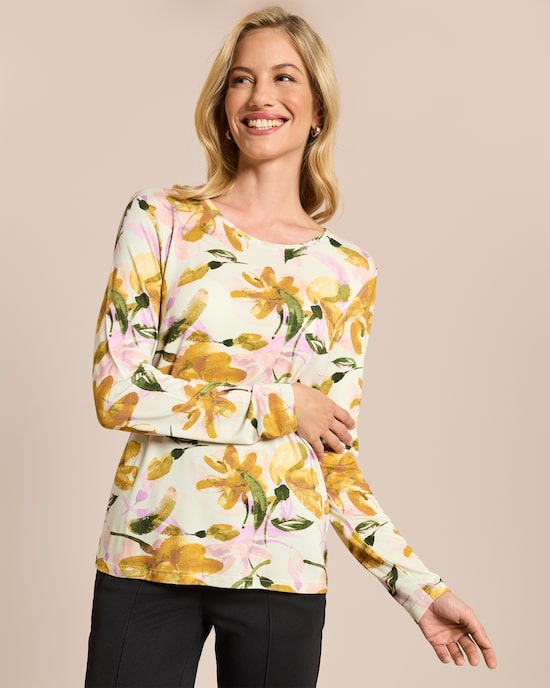 Produktabbildung für Shirt mit Blumen-Druck
