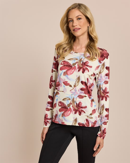 Produktabbildung für Shirt mit Blumen-Druck