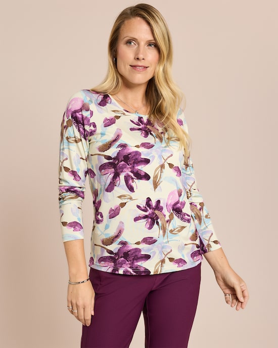 Produktabbildung für Shirt mit Blumen-Druck