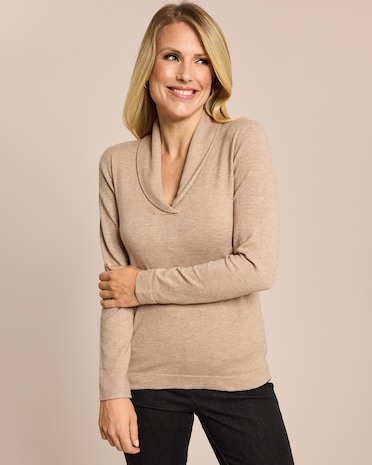 Produktabbildung für Pullover mit Schalkragen