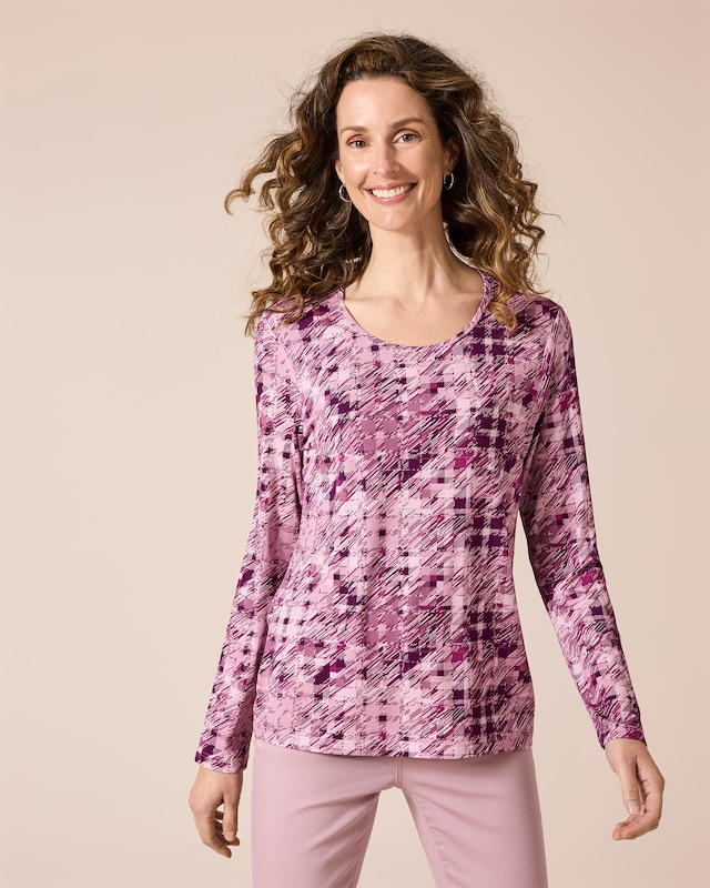 Shirt Hahnentritt, Rundhals