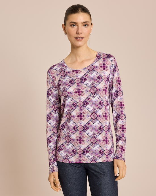 Produktabbildung für Shirt mit Mosaik-Druck, Rundhals