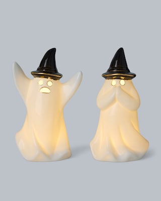 Produktabbildung 2 für Halloween LED-Keramikgeister, 2tlg.