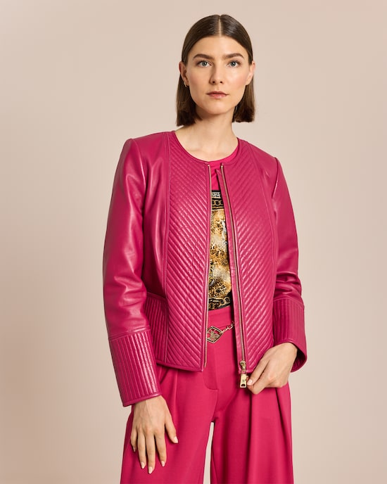 Produktabbildung für Lederjacke mit Steppung