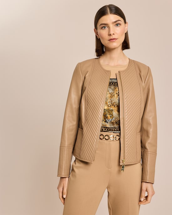 Produktabbildung für Lederjacke mit Steppung