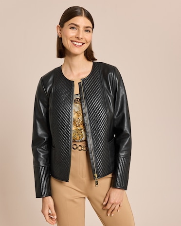 Produktabbildung für Lederjacke mit Steppung
