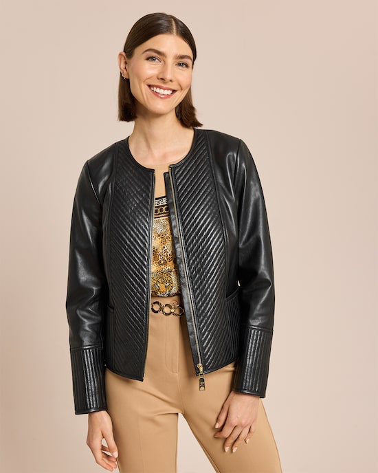 Produktabbildung für Lederjacke mit Steppung