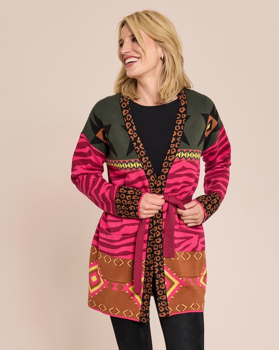 Produktabbildung für Cardigan mit buntem Mustermix