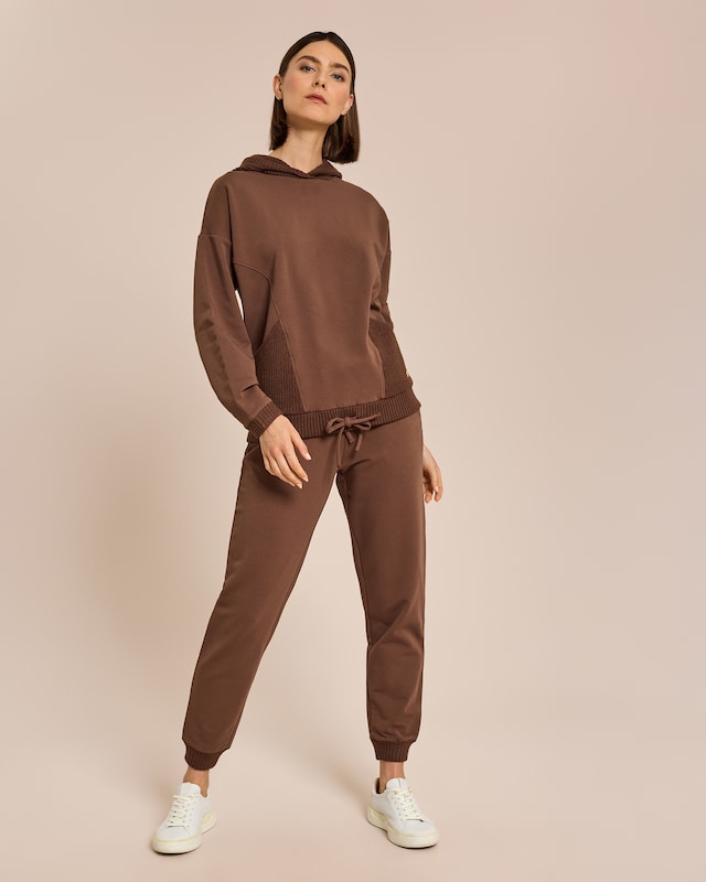 Jersey-Set mit Strickeinsätzen