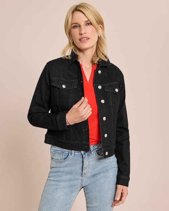 Produktabbildung für Jeansjacke mit Strasssteinen