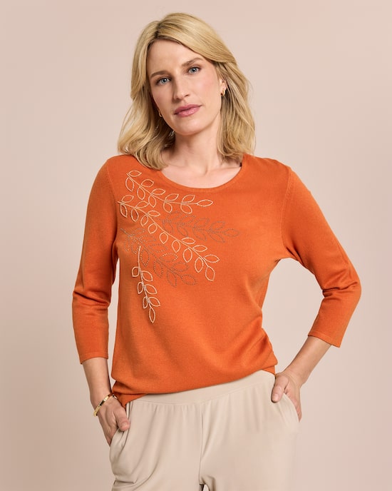 Produktabbildung für Glow Pullover Blätterapplikation