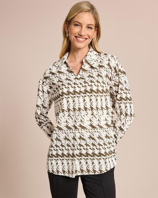 Produktabbildung für Bluse Hemdkragen, Hahnentritt